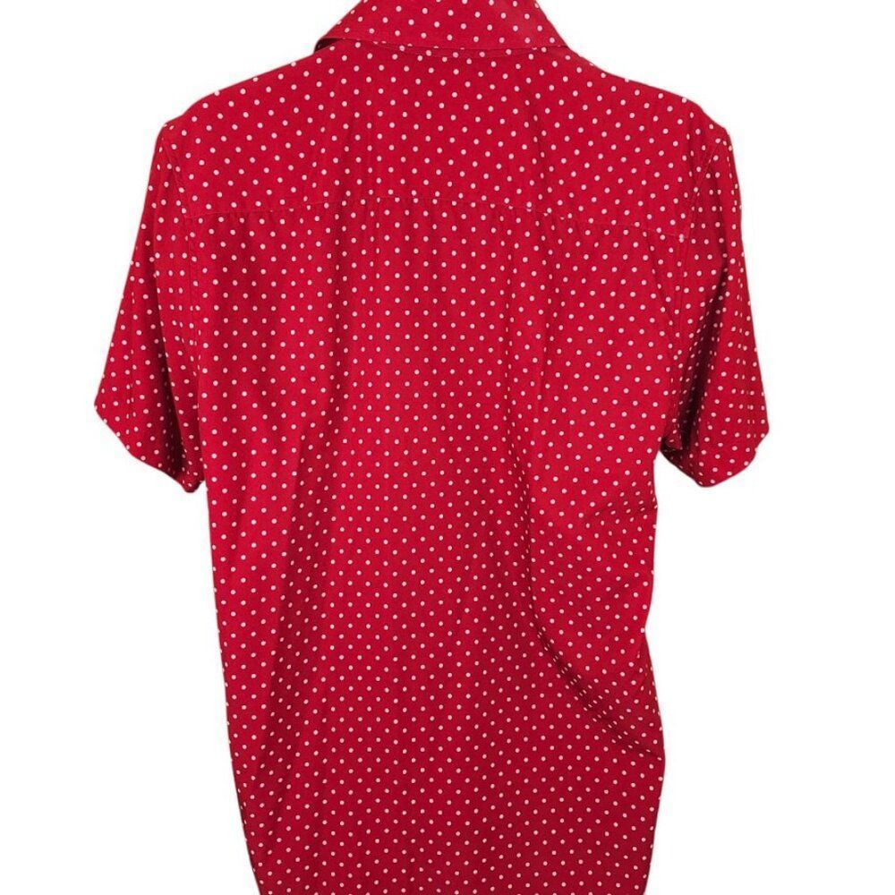 Dixxon Lumbergh Shirt Mens Size Medium Red White Polka Dots D-Lite Short Sleeves - Picture 4 of 6